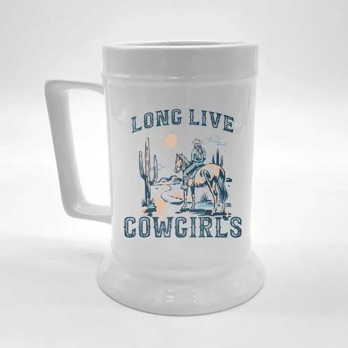 Long Live Howdy Rodeo Western Country Southern Cowgirls Front & Back Beer Stein