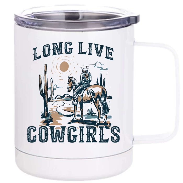 Long Live Howdy Rodeo Western Country Southern Cowgirls Front & Back 12oz Stainless Steel Tumbler Cup