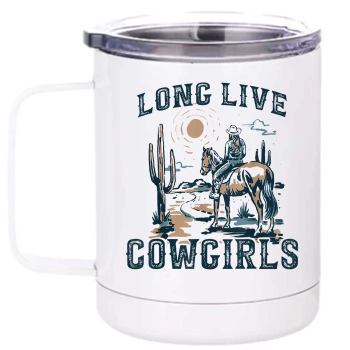 Long Live Howdy Rodeo Western Country Southern Cowgirls Front & Back 12oz Stainless Steel Tumbler Cup