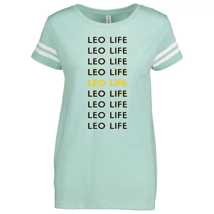 Leo Life Horoscope Sign Gift Enza Ladies Jersey Football T-Shirt