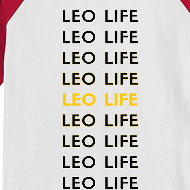 Leo Life Horoscope Sign Gift Kids Colorblock Raglan Jersey