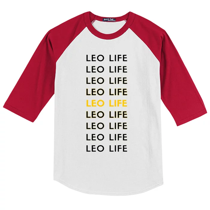 Leo Life Horoscope Sign Gift Kids Colorblock Raglan Jersey