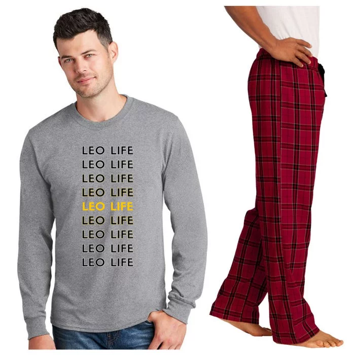 Leo Life Horoscope Sign Gift Long Sleeve Pajama Set