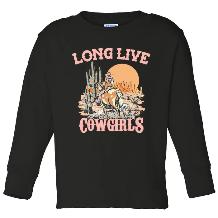 Long Live Howdy Rodeo Western Country Southern Cowgirls Toddler Long Sleeve Shirt