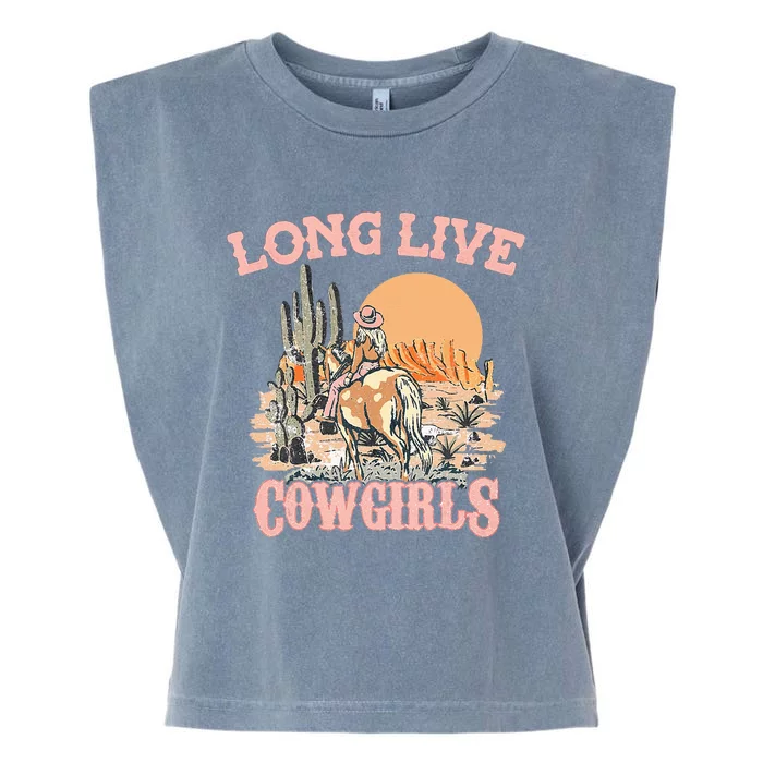 Long Live Howdy Rodeo Western Country Southern Cowgirls Garment-Dyed Women's Muscle Tee