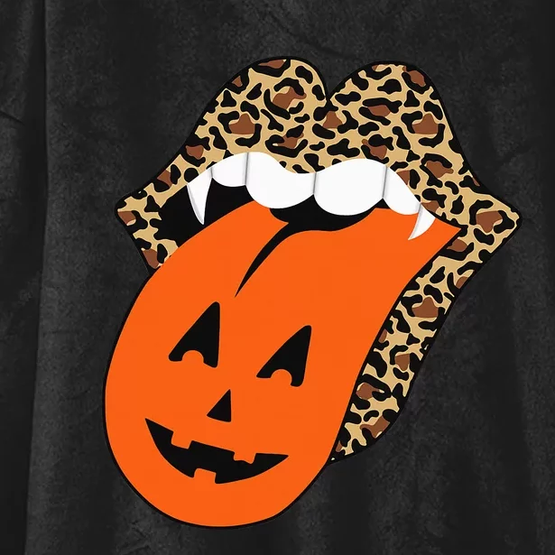 Leopard Lips Halloween Lips Vampire Mouth Pumpkin Tongue Hooded Wearable Blanket