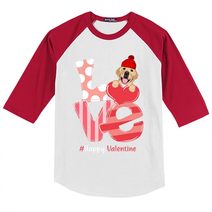 Love Labrador Happy Valentine Day Labrador Lover Gift Kids Colorblock Raglan Jersey