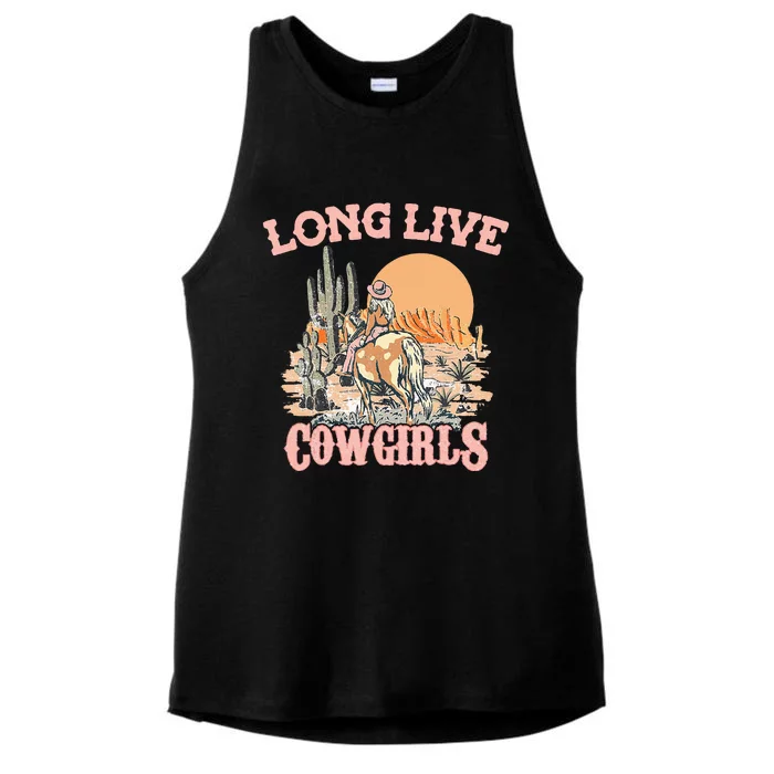 Long Live Howdy Rodeo Western Country Southern Cow Ladies Tri-Blend Wicking Tank