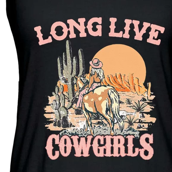 Long Live Howdy Rodeo Western Country Southern Cow Ladies Essential Flowy Tank