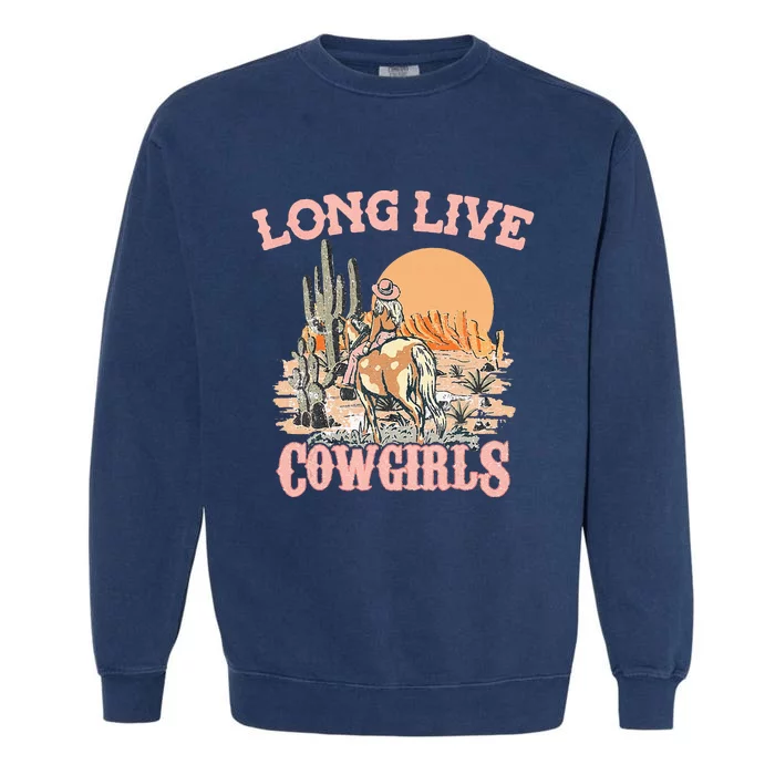 Long Live Howdy Rodeo Western Country Southern Cow Garment-Dyed Sweatshirt