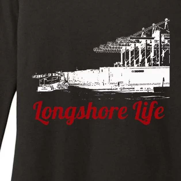 Longshore Life Ilwu Cranes Containers Utr Womens CVC Long Sleeve Shirt