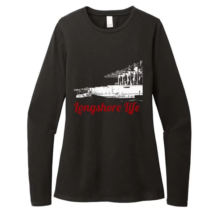 Longshore Life Ilwu Cranes Containers Utr Womens CVC Long Sleeve Shirt