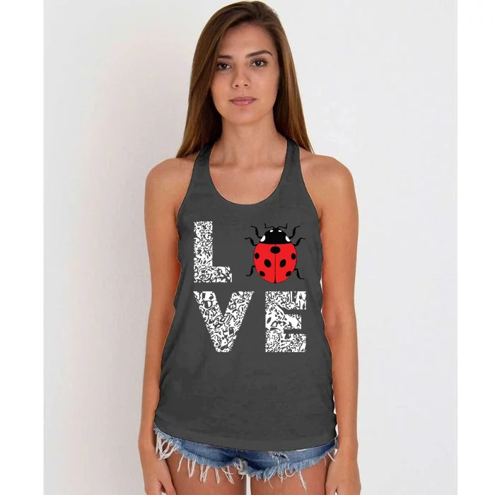 Ladybugs Love Insects Bugs Entomology Sweet Women's Knotted Racerback Tank