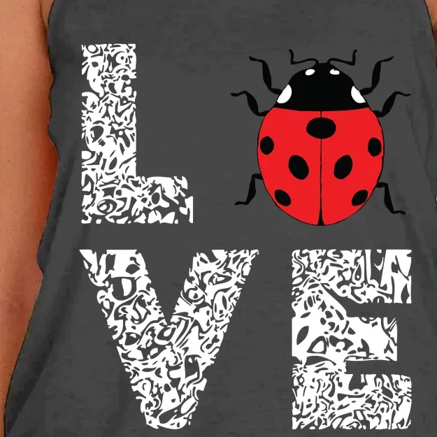 Ladybugs Love Insects Bugs Entomology Sweet Women's Knotted Racerback Tank