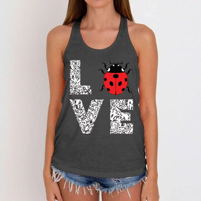 Ladybugs Love Insects Bugs Entomology Sweet Women's Knotted Racerback Tank