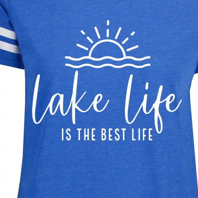 Lake Life Is The Best Life Lake Vibes Summer Vacation Gift Enza Ladies Jersey Football T-Shirt