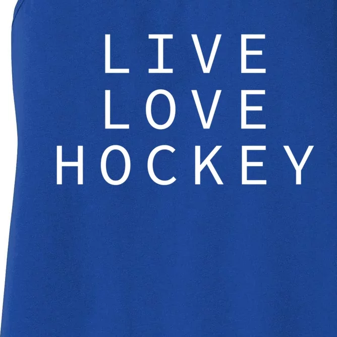 Live Love Ice Hockey Goalie Loves Ice Hockey Cute Gift Women's Racerback Tank