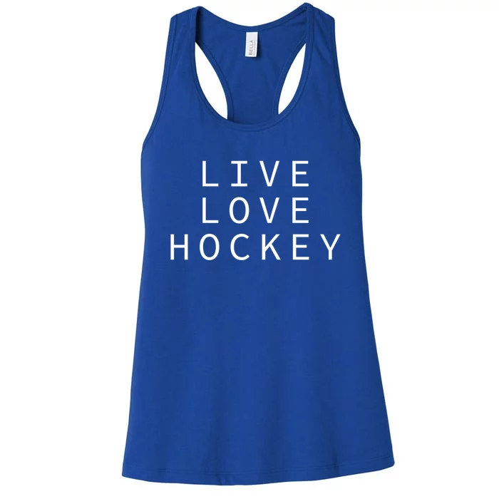 Live Love Ice Hockey Goalie Loves Ice Hockey Cute Gift Women's Racerback Tank