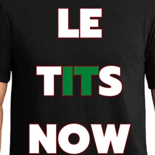 Letitsnow Let It Snow Le Tits Now Holiday Christmas Funny Gift Pajama Set