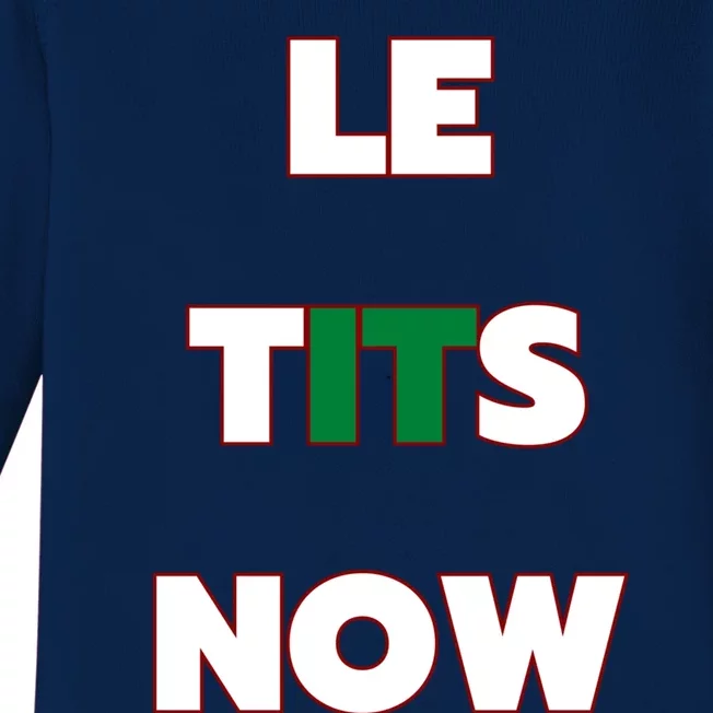 Letitsnow Let It Snow Le Tits Now Holiday Christmas Funny Gift Baby Long Sleeve Bodysuit