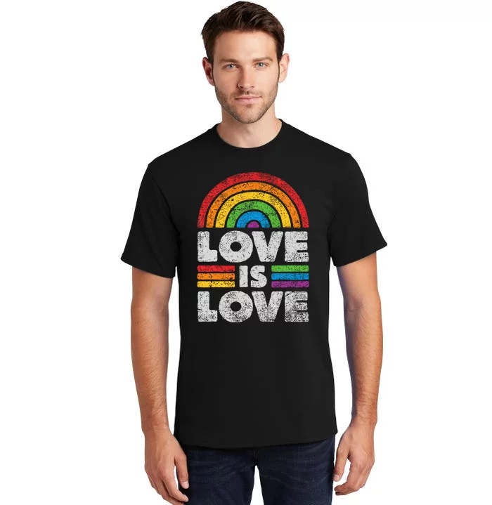 L.G.B.T.Q Love Is Love G.A.Y Pride Lgbt Ally Rainbow Flag Vintage Tall T-Shirt