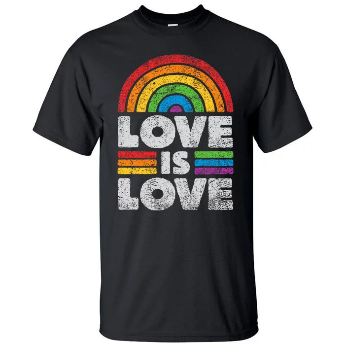 L.G.B.T.Q Love Is Love G.A.Y Pride Lgbt Ally Rainbow Flag Vintage Tall T-Shirt