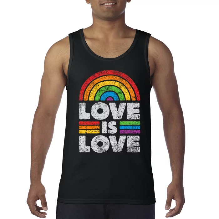 L.G.B.T.Q Love Is Love G.A.Y Pride Lgbt Ally Rainbow Flag Vintage Tank Top