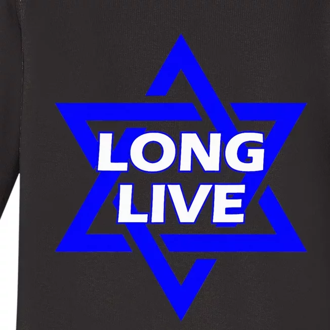 Long Live Israel Star Of David Baby Long Sleeve Bodysuit