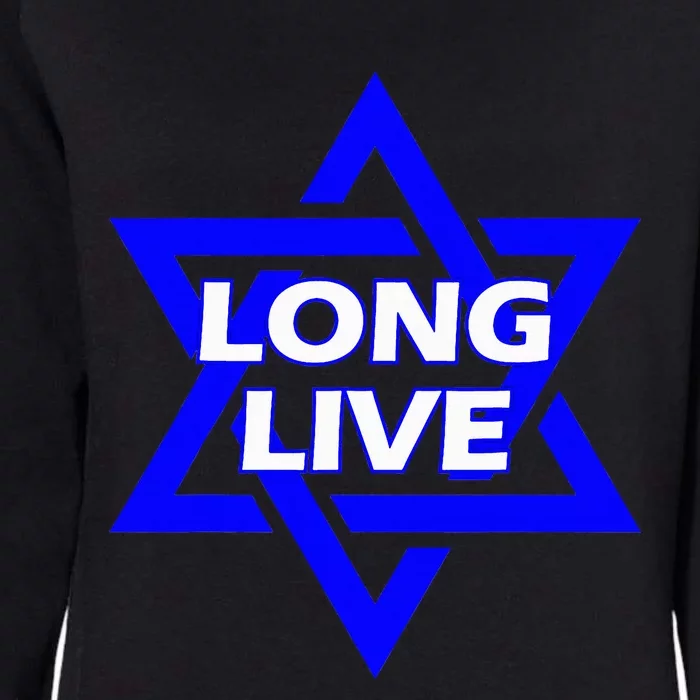 Long Live Israel Star Of David Womens California Wash Sweatshirt