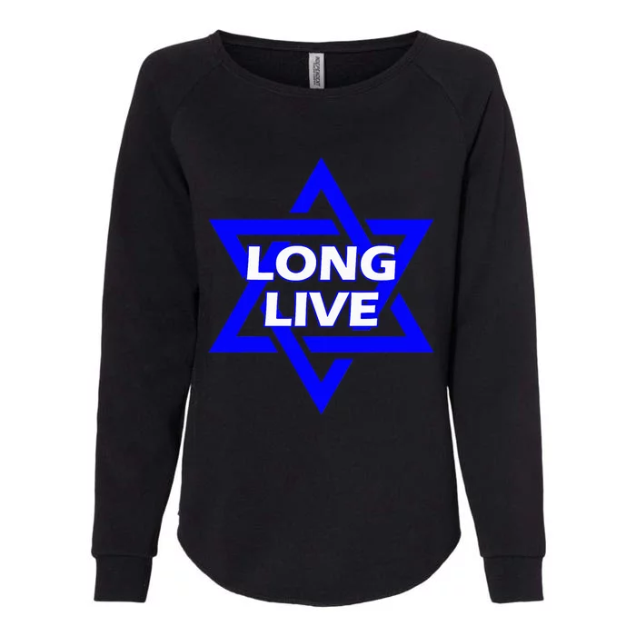 Long Live Israel Star Of David Womens California Wash Sweatshirt