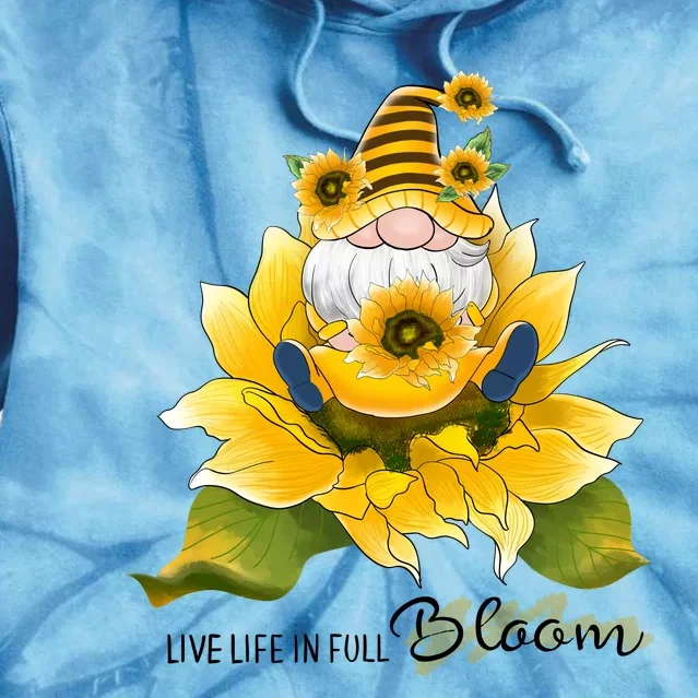 Live Life In Full Bloom Sublimation Sunflowers Tie Dye Hoodie