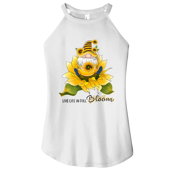 Live Life In Full Bloom Sublimation Sunflowers Women’s Perfect Tri Rocker Tank