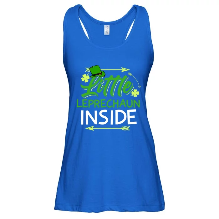 Little Leprechaun Inside St Patricks Day Pregnant Great Gift Ladies Essential Flowy Tank