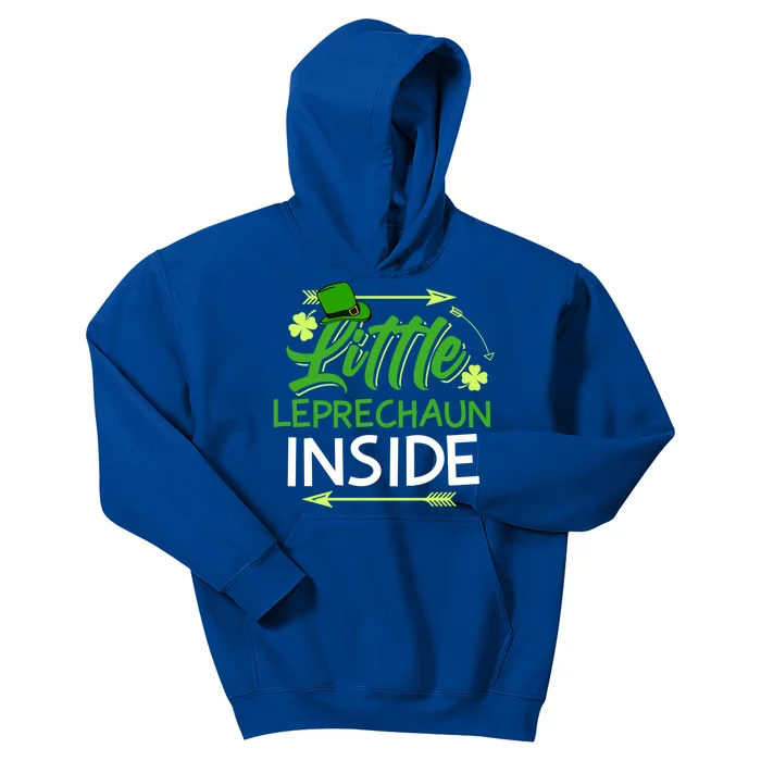 Little Leprechaun Inside St Patricks Day Pregnant Great Gift Kids Hoodie