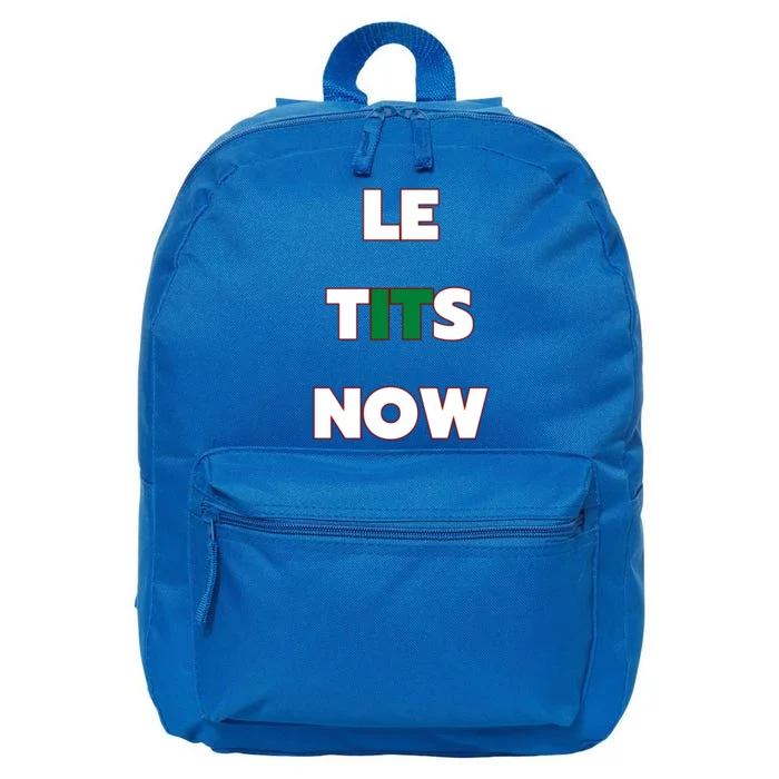 Letitsnow Let It Snow Le Tits Now Holiday Christmas Funny Cool Gift 16 in Basic Backpack