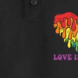 LGBT Love Is Love Rainbow Ice Cream Heart Pride Month Gift Dry Zone Grid Performance Polo