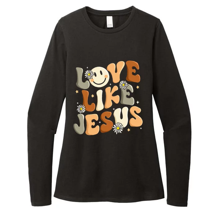 Love Like Jesus Religious God Christian Words On Back Womens CVC Long Sleeve Shirt