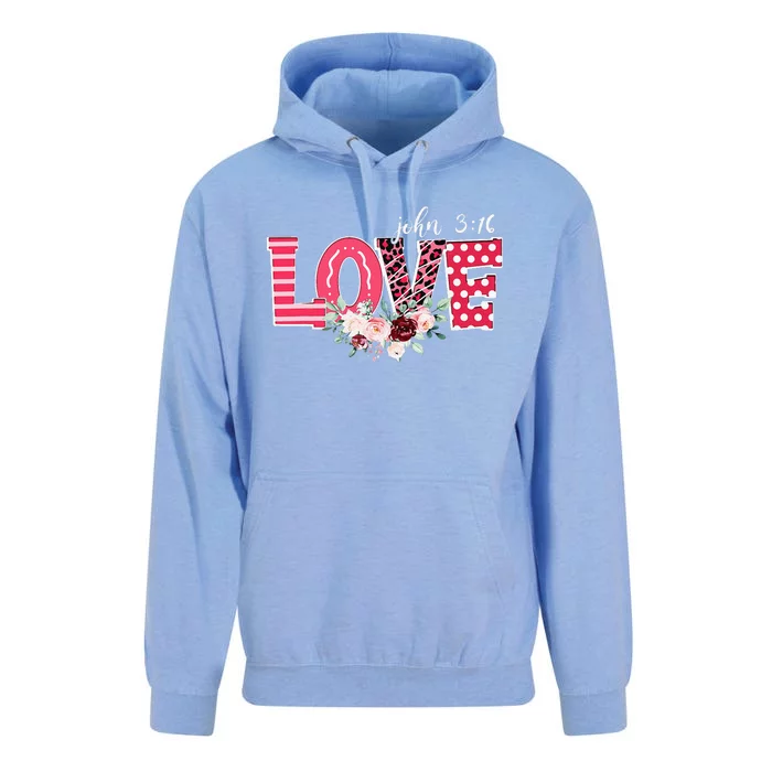 LOVE Leopard John 316 Christian Cute Valentine's Day Gifts Unisex Surf Hoodie