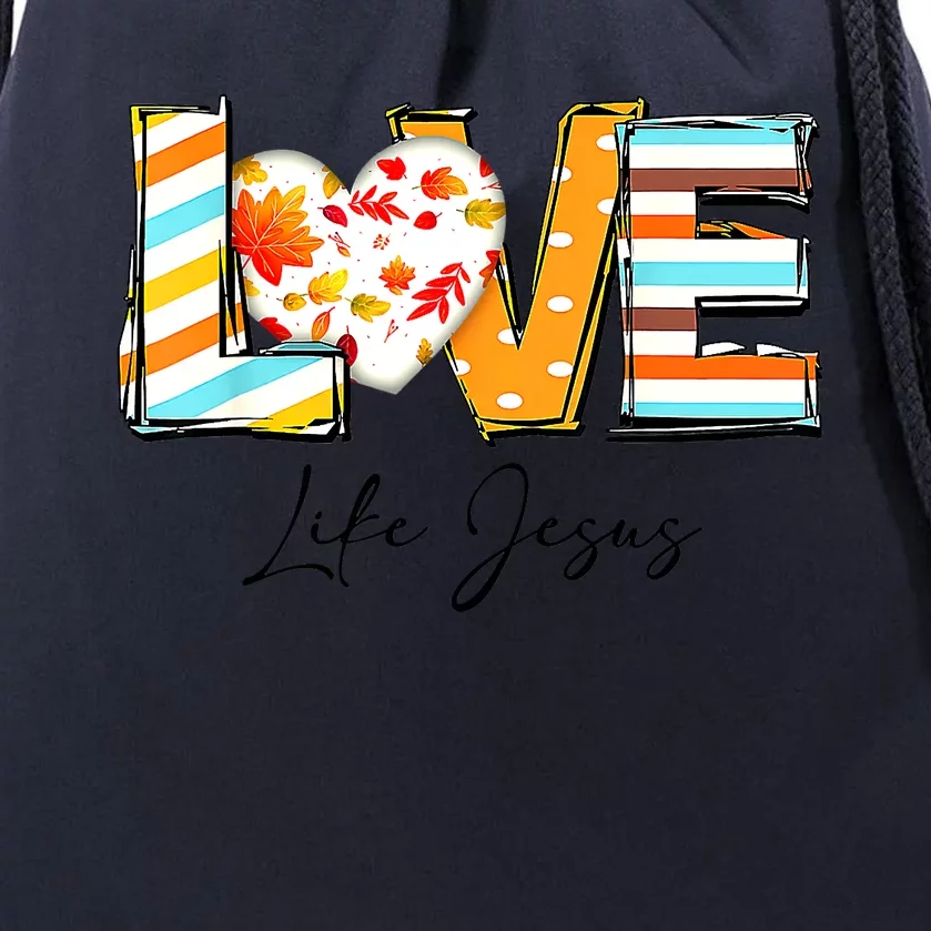 Love Like Jesus Fall For Jesus Pumpkin Thanksgiving Drawstring Bag