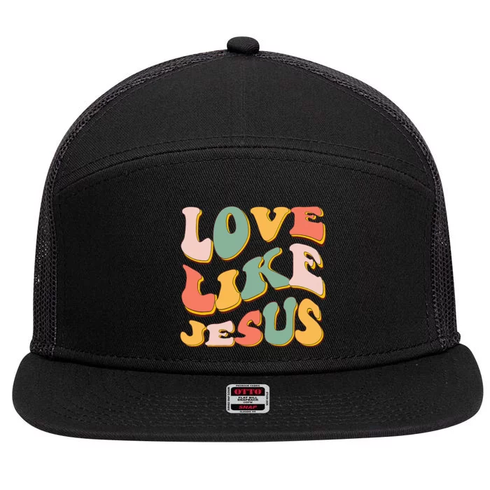 Love Like Jesus Graphic Tee 7 Panel Mesh Trucker Snapback Hat