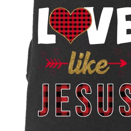 Love Like Jesus Cute Leopard Doggie 3-End Fleece Hoodie