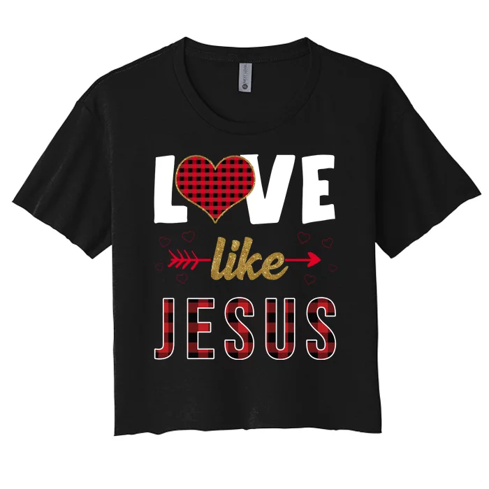 Love Like Jesus Cute Leopard Women's Crop Top Tee