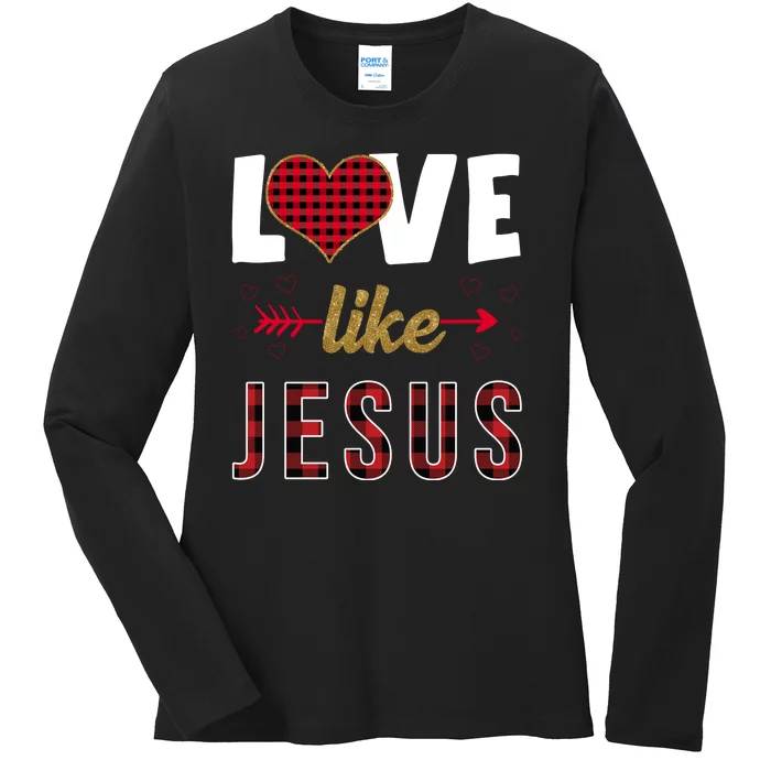 Love Like Jesus Cute Leopard Ladies Long Sleeve Shirt