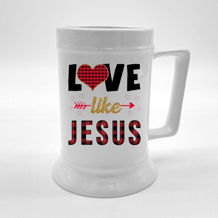 Love Like Jesus Cute Leopard Front & Back Beer Stein