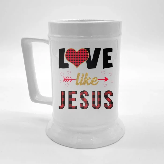 Love Like Jesus Cute Leopard Front & Back Beer Stein