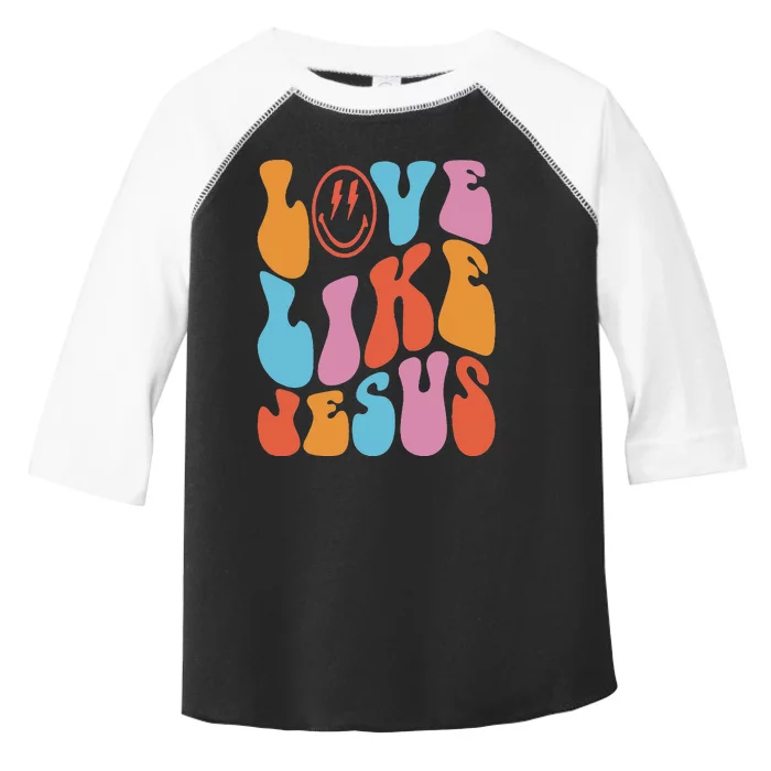 Love Like Jesus Smile Face Aesthetic Trendy Clothing Toddler Fine Jersey T-Shirt