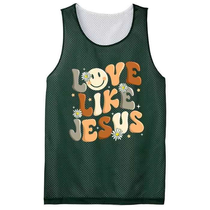 Love Like Jesus Religious God Christian Mesh Reversible Basketball Jersey Tank