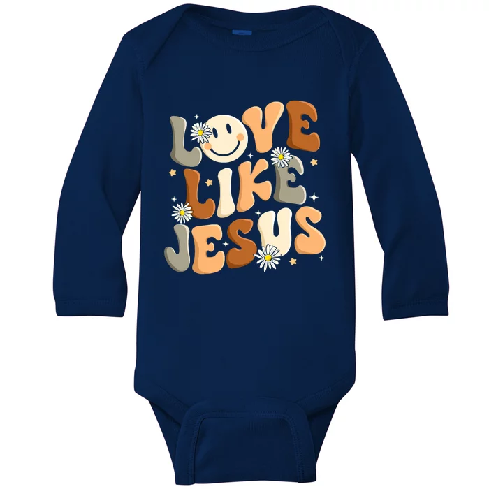 Love Like Jesus Religious God Christian Baby Long Sleeve Bodysuit