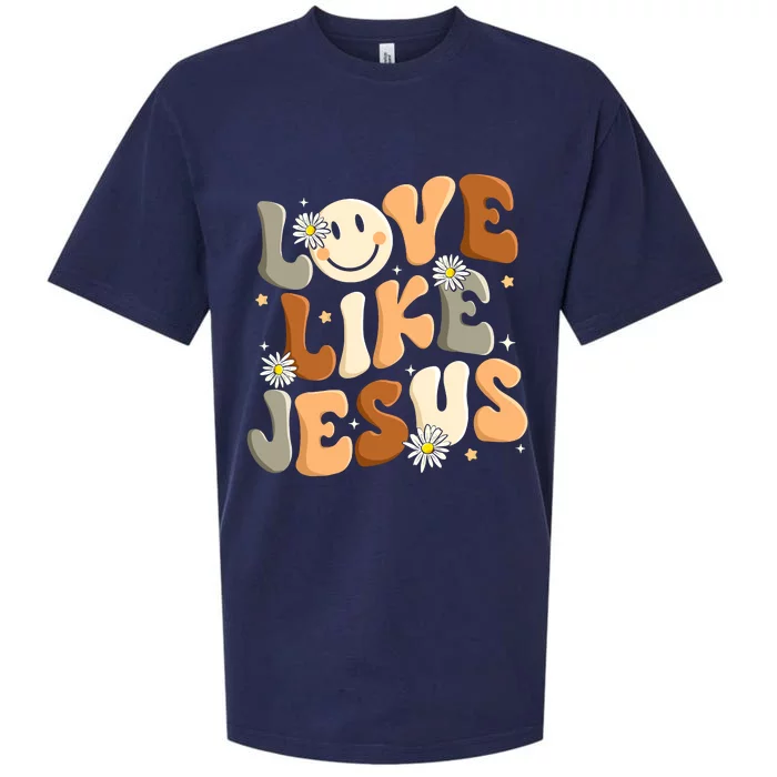 Love Like Jesus Religious God Christian Sueded Cloud Jersey T-Shirt