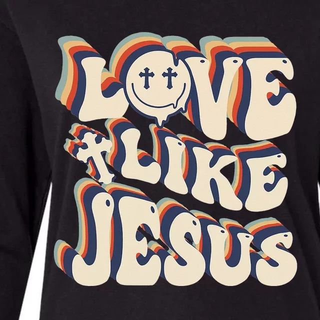 Love Like Jesus Christian God Lover Funny Words On Back Womens Cotton Relaxed Long Sleeve T-Shirt